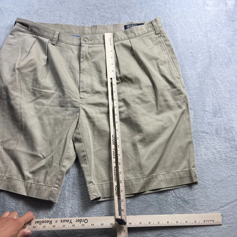 Polo Ralph Lauren Mens 42 Tan Khaki Pleated Classic Fit Cotton Twill Shorts